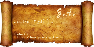 Zeller Agáta névjegykártya